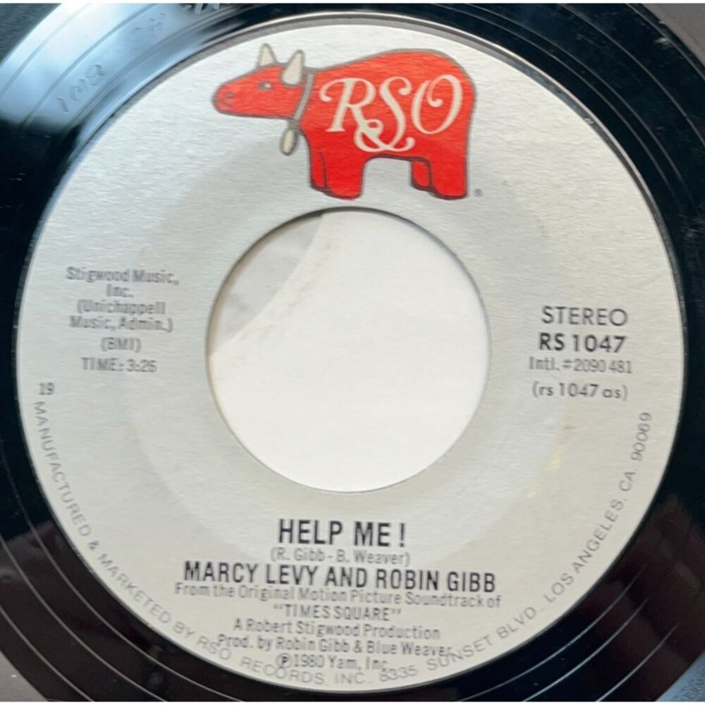 Marcy Levy & Robin Gibb Help Me! / Instrumental 45 Pop Record RSO 1047 1980